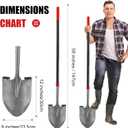 Heavy Duty Garden Tools Digging Shovel Garden Shovel Spade with Long Fiberglass Handle for Digging and Garden Work,58 inches