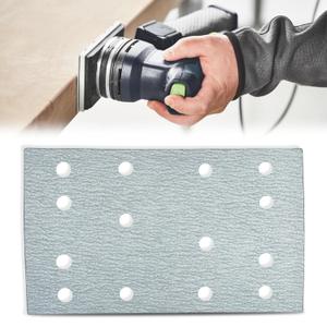 Upgraded 100Pack 80x133mm (3" x 5") 14Hole P120 Grit Sandpaper Sanding Sheets for Festool RTS 400, RTSC 400, RS 400, RS 4, LS 130 Sanders, 497120 497129 Rectangular Granat Abrasive