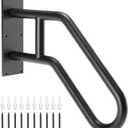 Handrails for Outdoor Steps, Sturdy Wall Mount Handrail for 1-3 Steps, 28.7" Stainless Steel Railing for Outdoor & Indoor, Garage, Porch, Yard and Garden Stairway,Black