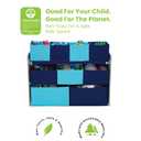 Delta Children Deluxe Multi-Bin Toy Organizer with Storage Bins, Grey/Blue Bins, 
36 x 11.81 x 28 inches