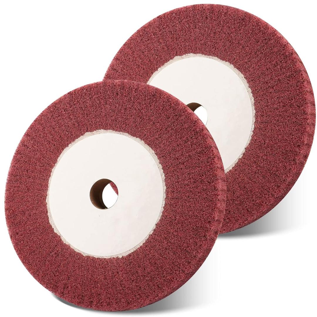 6 Inch Bench Grinder Polishing Wheel, 320 Grit Tight Weave Tough Polishing Burnishing Wheel, Great for Refurbishing Golf Clubs Metal Copper, Perfect Size 1" Thickness for 0.8" Arbor(Red)
