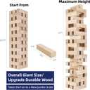 GOTHINK Giant Tumbling Tower Game, Super Large 51pcs Wooden Blocks Stacking Game, Stacking to Over 6 Feet, Jumbo Timber Blocks with Carry Bag, Jumbo Outdoor Indoor Game Toy Gift for Kids and Adults