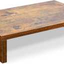 TEAMIX 14.2 inch Monitor Stand Riser, Rustic Brown Wood Monitor Riser with Storage for Desk Small Monitor Stand TV/Screen/PC/Laptop Riser Computer Stand Desktop Shelf (Brown-14.2 inch)