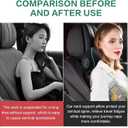 Really Soft Car Headrest Pillow, Car Pillow for Driving with Adjustable Strap, 100% Memory Foam Neck Pillow, Breathable Removable Cover & Ergonomic Design - Travel Car Neck Pillow(Lightblue Side Rope)