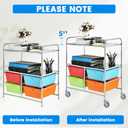 MySit Stem Caster Wheels with Brake 4 inch Heavy Duty TPR Swivel Casters 7/16-lnch Stem Diameter Set of 4 for Rubbermaid Mop Bucket, Cart, Stool, Mop Bucket, Grill, Shop Vac