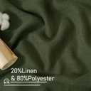 LAMIT Olive Green Linen Curtains 63 Inch for Bedroom, Light Filtering Neutral Semi Sheer Window Curtains Back Tab and Rod Pocket Christmas Panels, 2 Panels, 52 x 63 Inch