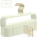 HGYZE Velvet Pants Hangers 20 Pack, 360 Swivel Gold Hook, Non Slip Felt Hanger for Spaghetti Strap Dresses Slack Jean, Short Neck Pant Bar for Closet, Cute Flocked Trouser for Adult Teen