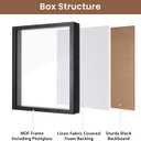 Califortree 8x10 Shadow Box Frame with Soft Linen Back - Metal Push Pins Included, Memory Shadow Box Display Case for Bouquet Awards Medals Wedding Photos and More, Black