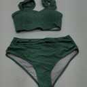 IFFEI Mommy and Me Family Matching Swimsuits Womens Bathing Suit Two Piece Bikini Sets (Green), M
