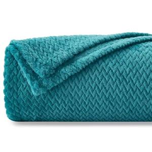 NEWCOSPLAY Super Soft Throw Blanket Dark Blue Premium Silky Flannel Fleece Leaves Pattern Lightweight Bed Blanket All Season Use Dark Blue, Throw(50"x60")