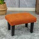 Foot Stool Ottoman Sofa Stool Small Footrest Fabric Upholstered Ottomans Rest Footstools Shoe Stools Solid Wood Decor Balcony Living Room ，10 Colors (Color:Orange,Size:40X28X28CM)
