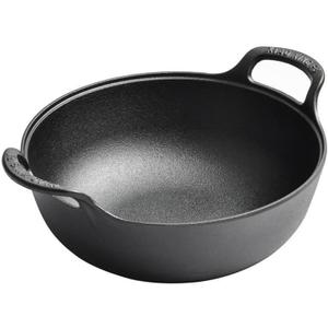 Cast Iron Wok with Handles, Grilling Wok, Use in the Oven, on the Stove, or on the Grill (8 inch)