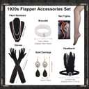 FEPITO 1920s Flapper Dresses for Women, Fringed Sequin Great Gatsby Dress for Women with 20s Accessories, Roaring 20s Costume (Black)