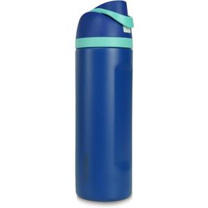 Water Bottle With Waterproof Stickers,For Hiking Leakproof, Insulated Stainless Steel Bottle With Straw,24 Oz, (Peacock Blue)