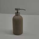 Lunestella Elegant Boho Beige Hand Soap Dispenser with Stainless Steel Pump, for Bathroom and Kitchen, Rust Proof, 7oz (Matte Silver)