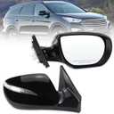 Right Passenger Side Mirror Compatible with 2013 2014 2015 2016 2017 2018 Hyundai Santa Fe Sport With Manual Folding Power Glass Heated Turn Signal Black Replace# HY1321201(6 Pins)