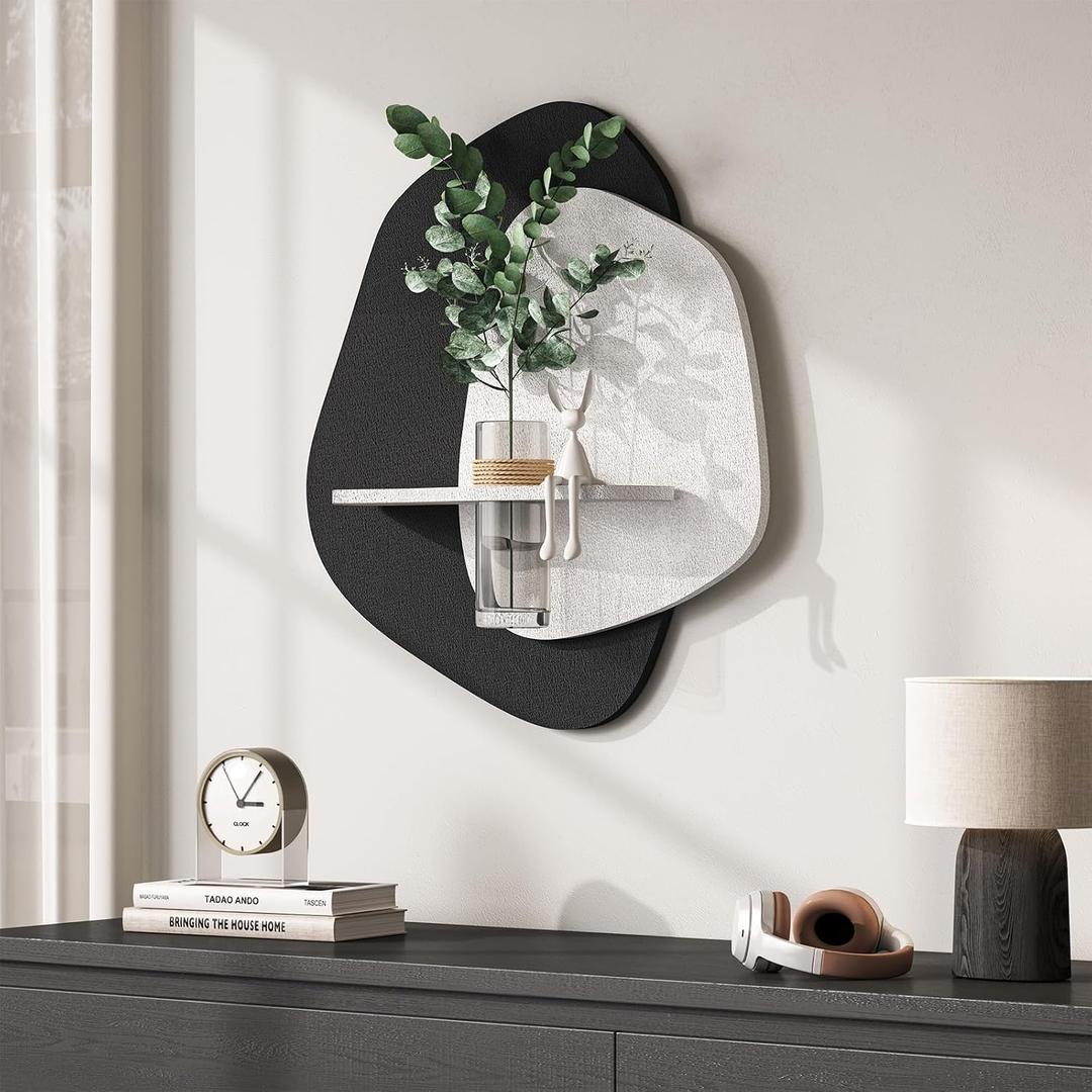 Troartos 3D Textured Black and White Abstract Wall Art Decor, Modern Minimalist Artwork for Walls with Vase, Sandstone paintings Wall Decor for Living Room, Dining Room, Hallway, Bedroom, Office, 24"L x 20"W
