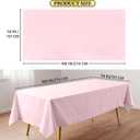 10 Pack Light Pink Disposable Tablecloth, 54108 Inches Waterproof Plastic Rectangle Table Cover, Leakproof & Sturdy Table Cloth for Valentines, Mothers Day, Birthday Party Decoration