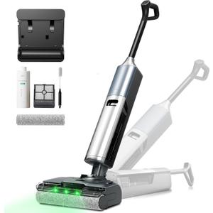 Wet Dry Vacuum Cleaner,Cordless Vacuum Mop Combo with Self-Cleaning,All in one Floor Cleaner Machine for Hard Floor,45kPa Suction 75 Mins Runtime Anti-Tangle,LED Light,180 Lay-Flat,Self Propelled