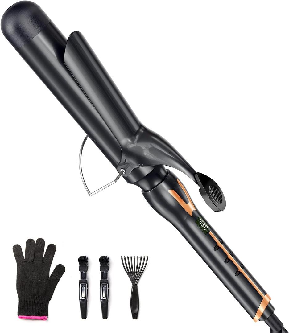ORYNNE Curling Iron 1 1/2 Inch for Big Curls, 14 Heat Settings Big Barrel 1.5 Inch, Ceramic Large Barrel Curling Iron 1 1/2 Inch with Argan Oil Infused,