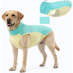 KYEESE Dog Cooling Vest, Lightweight Shirt with Insert Cooling Pad, Sun Protection Summer Heat Relief Outfit for Dogs, Reflective Dog Clothes for Outdoor Walking, Blue, 3XL (XXX-Large (55-75lbs))