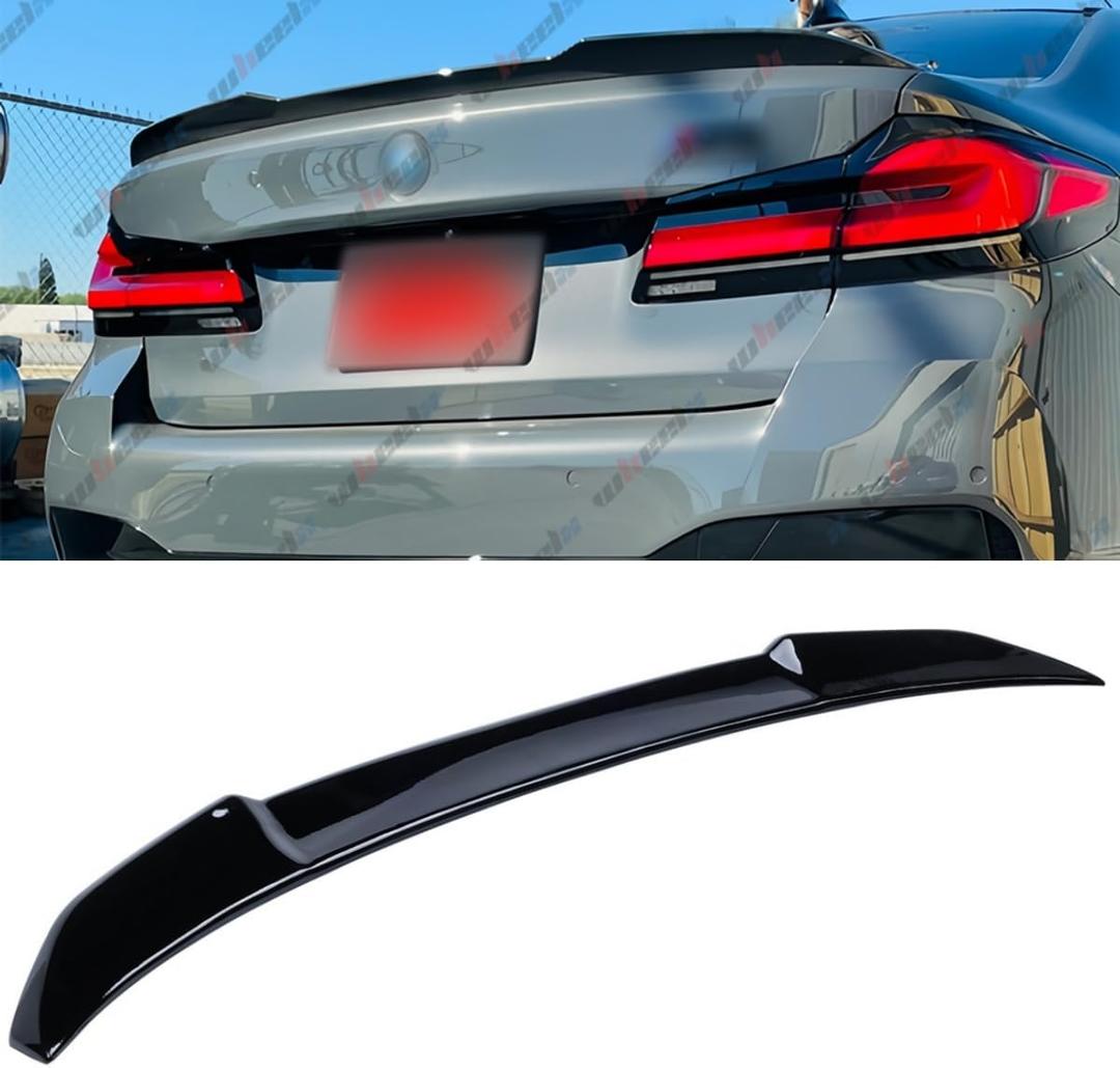 Rear Spoiler Compatible with 2017-2023 BMW G30 5 Series F90 M5, CS Style Duckbill Trunk Exterior High Kick Tail Deck Lid Wing Lip Fits 530e 530i 535i 540i 540d 550i M5 (Glossy Black)