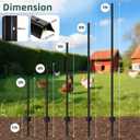 Metal Fence Post 5feet, Heavy Duty Garden Fence Post for Holding Wire Fence, Sign U Post Pack of 15 Sturdy Outdoor No Dig Fence Post for Garden Yard Black