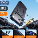 for iPhone 17 Pro Case with Stand Black, Fits MagSafe Ring, Military-Grade Drop Protection, Build in Kickstand,Slim Matte Finish Shockproof Phone Cover 6.3"