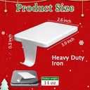 HMASYO Christmas Stocking Holders for Mantle Set of 4, White Heavy Duty Iron Stocking Hangers Base, Low Profile Weighted Stocking Holder Hooks for Fireplace Tabletop Shelf Christmas Decoration
