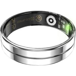 Smart Ring,Fitness Tracker Ring for Men/Women,Ultra Thin Smart Rings with Calories/Heart Rate/Blood Oxygen/Sleep Monitoring,No Subscription Fee,5ATM Waterproof (Silver, Ultra Thin-8#)