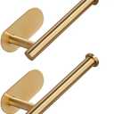 Toilet Paper Holder Self Adhesive Roll Holder Wall Mount for Bathroom and Washroom No Drilling SUS304 Stainless (Brushed Gold, 2)