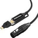 HOSONGIN XLR to USB C 6 Feet, 2-in-1 XLR Female to (USB Type A + C) Professional Recording Cable for Microphones to Phone/Pad/PC, Compatible with Windows MacOS iOS Android Linux Unix