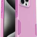OtterBox iPhone 15 Pro MAX (Only) Commuter Series Case - Run Wildflower (Pink), Slim & Tough, Pocket-Friendly, with Port Protection