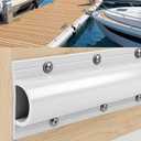 Dock Bumpers 5 Pack, 16.4 Feet Boat Dock Bumper Guards Marine Rub Rail with Mounting Screws Double Molded Rubber Edging Fender for Straight Edge and Side, Poles, Deck or Outdoor Stage Edge (White)