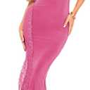 Women's Spaghetti Strap Maxi Dress Sexy Lace Split Side Long Cami Dresses (Medium)