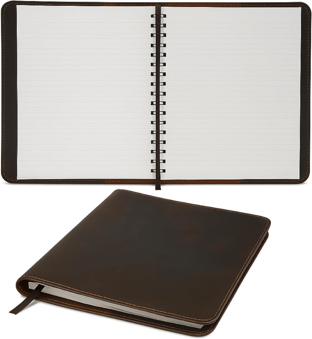 Large Size Journal Cover for hard cover notebook, Rustic Leather Journal Cover (8.5 x 11 inches), Full Grain Leather Journal Cover, Handmade (Brown)