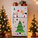 Christmas Tree Fridge Magnets SetMagnetic Christmas Decorations with Santa, Reindeer & Gift Boxes, Reusable Holiday Ornaments for Refrigerator, Home, Office, Kitchen & Metal Surfaces