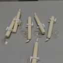 Homemory 6 Pcs Window Candles with Sensor Dusk to Dawn, Ivory Striped Candlesticks with Suction Cups, Roman Column Christmas Window Candle Battery Operated, Flameless Led Taper Candles for Windows