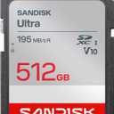 SANDISK 512GB Ultra SDHC UHS-I Card and SDXC UHS-I Card - Up to 195MB/s Read Speed, Full HD Video, V10, U1, C10 - SDSDUVQ-512G-GN6IN