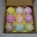FlowBedolent Bath Bombs for Women, 9pcs Handmade Bubble Bath Bombs with Natural Essential Oils, Perfect Valentines Day Gift for Wife and Girlfriend, as Well as Wonderfull Mother's Day Gift for Mom