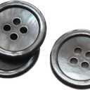 YaHoGa 22 Piece Genuine Smoke Mother of Pearl Blazer Buttons Set 20mm & 15mm Natural MOP Buttons for Men (Grey MOP)