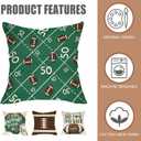 Fahrendom Fall Football Field Decorative Throw Pillow Covers 18 x 18 Set of 4, Autumn Rugby American Sport Game Porch Outdoor Pillowcase, It's My Favorite Season Cushion Case Home Decor