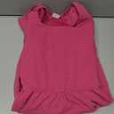 Womens Babydoll Dresses Square Neck Long Sleeve Knee Length Flowy Swing Shirring Mini Dresses Fall Dress (Medium, Hot Pink)