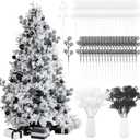 Riceshoot 50 Pcs Christmas Tree Picks and Sprays Artificial Glitter Stem Ornaments Curly Decorative Sticks for Vases Tall Candy Christmas Tree Twigs for Wedding Holiday Party Decoration(Black,White)