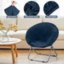 Velvet Stretch Saucer Chair Cover, (Only A Cover) Soft Round Moon Chair Cover for Adults and Kids, Removable Saucer Chair Cushion Covers for Indoor & Outdoor