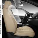 Fully Covered Automotive Car Seat Covers with Waterproof Nappa Leatherette Universal Fit for Most Cars Sedans SUVs and Pick-up Trucks with 5 Seats (Beige, Full Set)