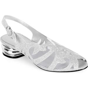 Women's Glittering Peep Toe Slingback Sandal - Mesh Upper, Chunky Low Heels, Open Toe, Back Slingback 7 Women's Glittering Peep Toe Slingback Sandal - Mesh Upper, Chunky Low Heels, Open Toe, Back Slingback 7