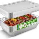 EHOMEA2Z Large Aluminum Pans With Lids Disposable Full Heavy Duty Roasting, Broiling, Baking, Catering Pans 21x13x3 (15, Full-Size w/Lids)