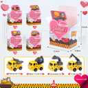 Valentines Day Gifts for Kids Classroom, 24 Pack Valentines Gfit Cards with Construction Vehicles Toys for Kids Ages 3-12 School, Funny Valentine Exchange Gift for Boys Girls Toddler Party Favors