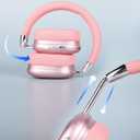 New Wireless Headset, Hifi Clear Call, Comfortable Fit With Head, Foldable, Rotatable, Stretchable. Compatible with Mobile Phones, Computers, MP3 and Other Devices. Wireless Headphones (Pink)